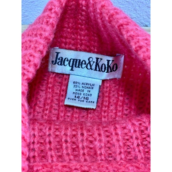 Jacque & KoKo Vintage Mohair Turtleneck Sweater Red 14/16 Hong Kong - Picture 4 of 7